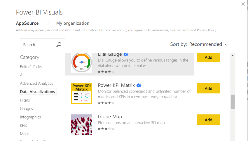 Download Custom Visuals for building Interactive Dashboards & Reports in Power BI